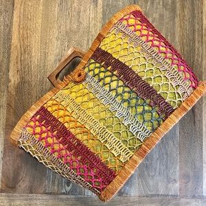 Mad Imports Handmade Straw Tote - Multi Color